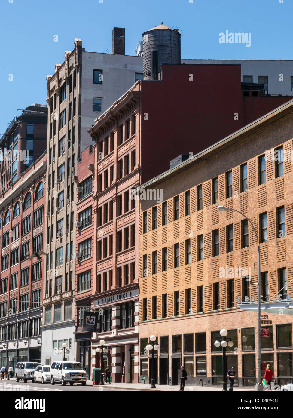 Building Facades, Lafyette Street, NoHo, NYC Stock Photo