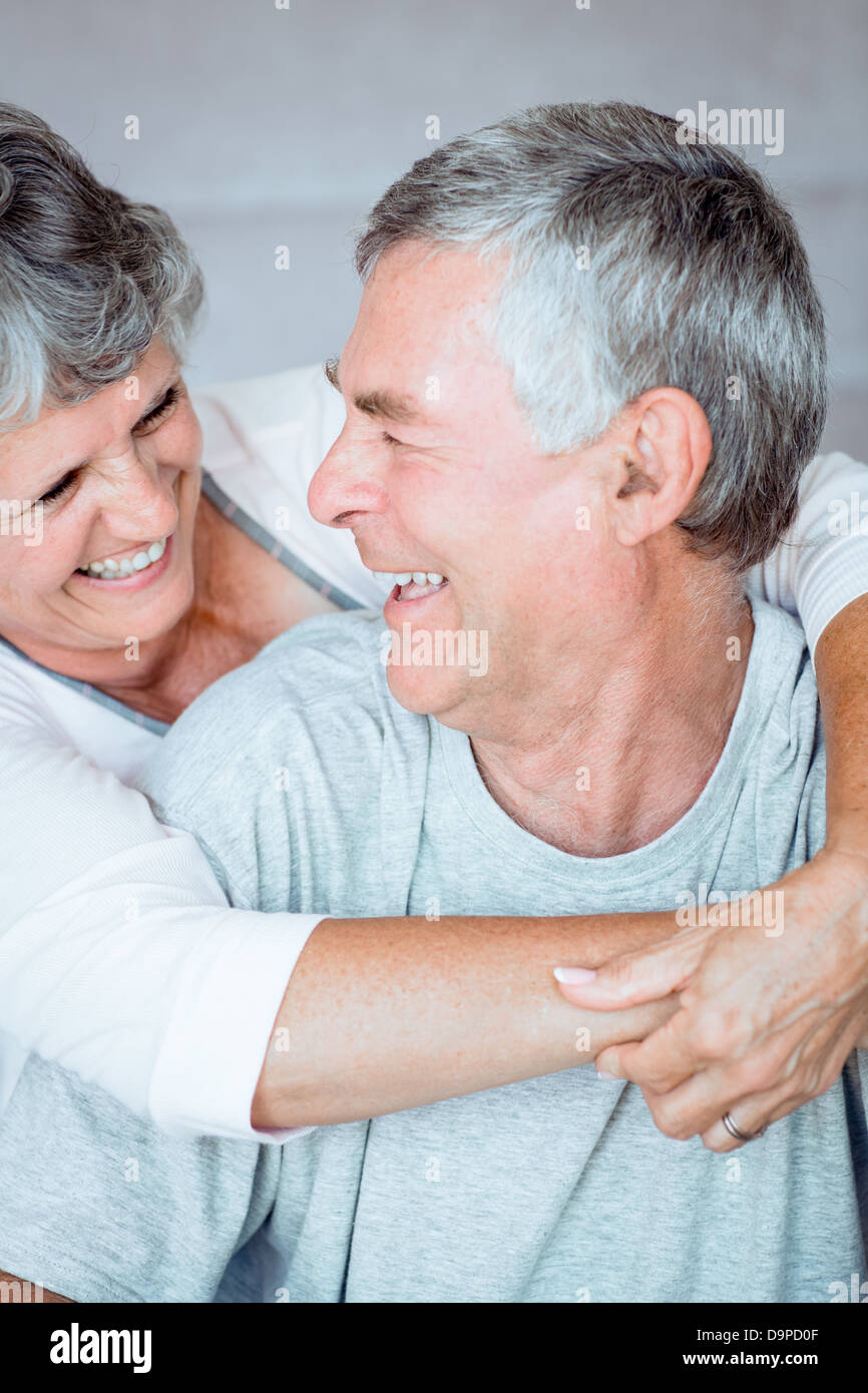 Retired couple laughing together Stock Photo Alamy