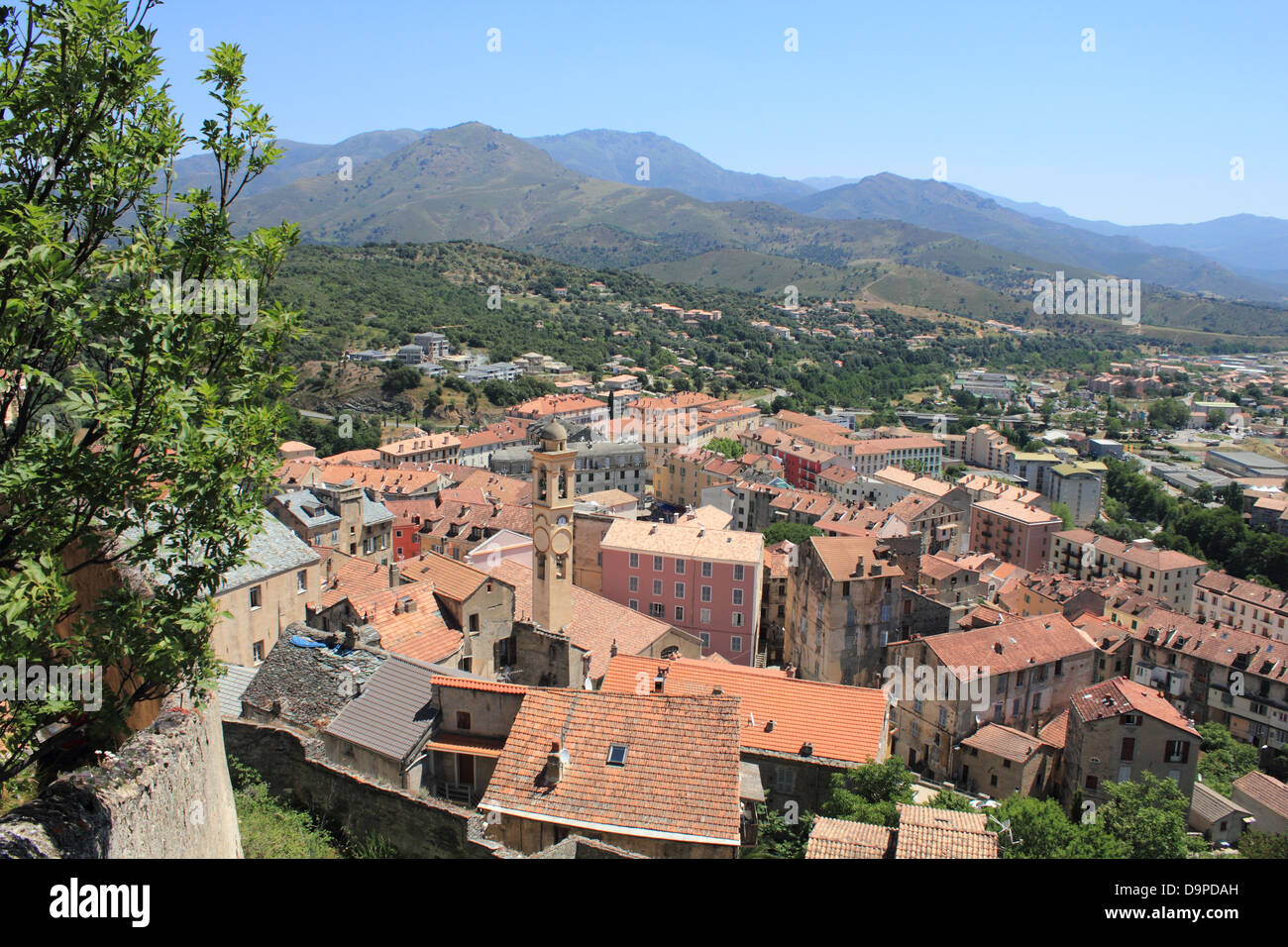 Old town of Corte, Corsica, France Stock Photo