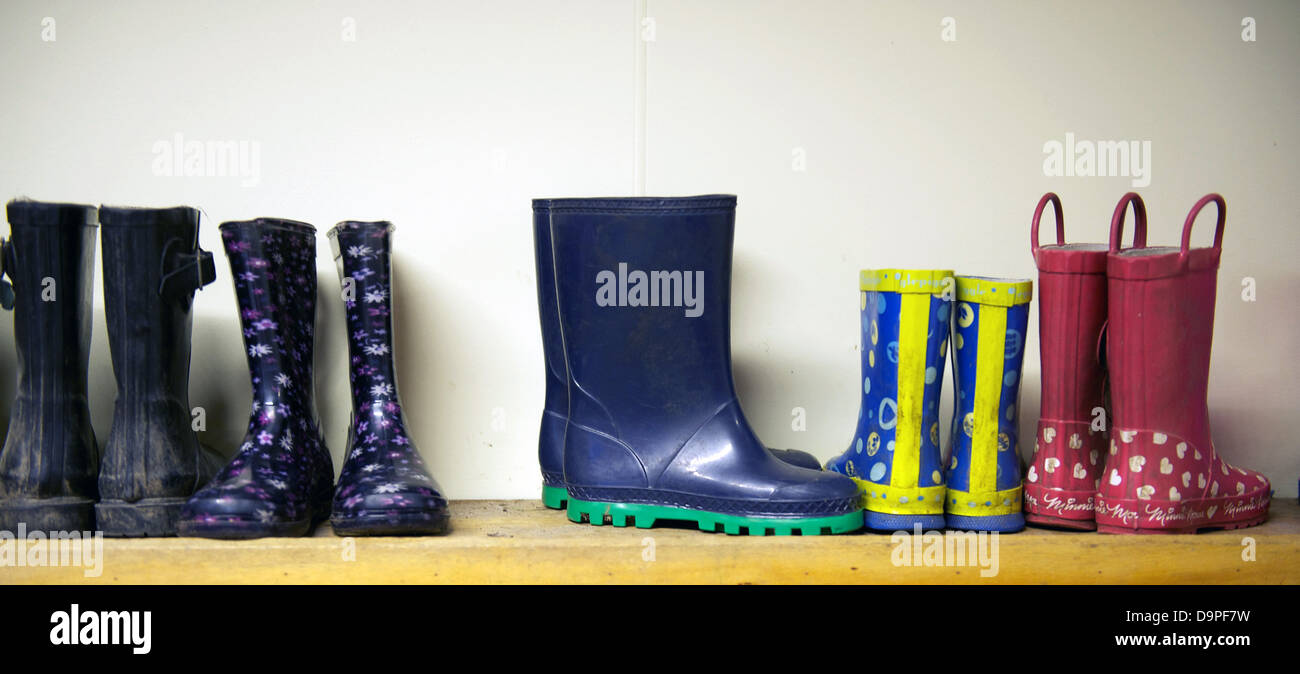 Coloured wellies hi-res stock photography and images - Alamy
