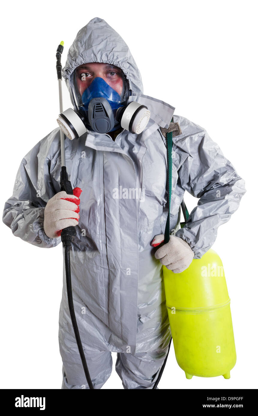 pest control worker Stock Photo