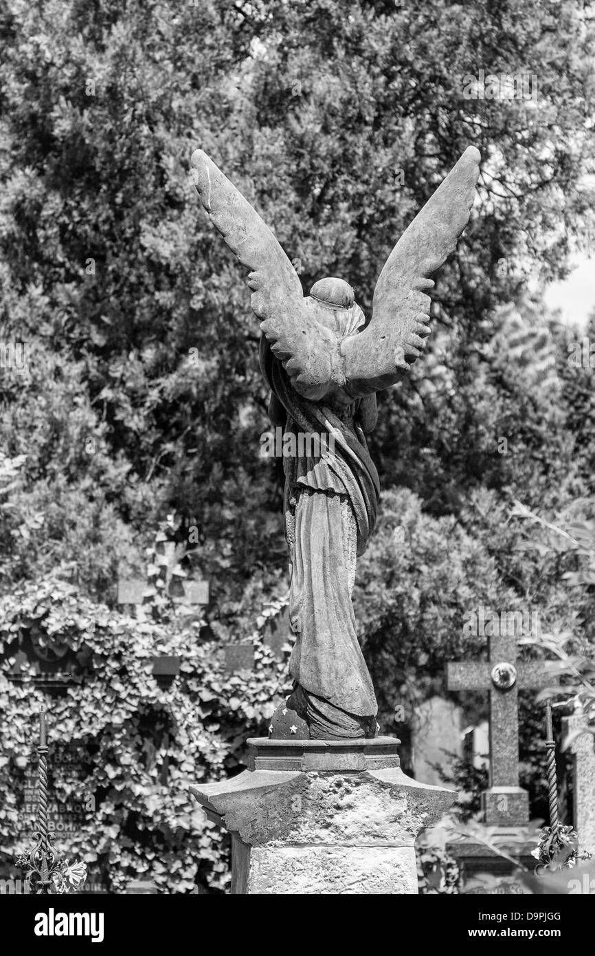 Statue of angel on cemetery in urban district Vyšehrad Stock Photo Alamy