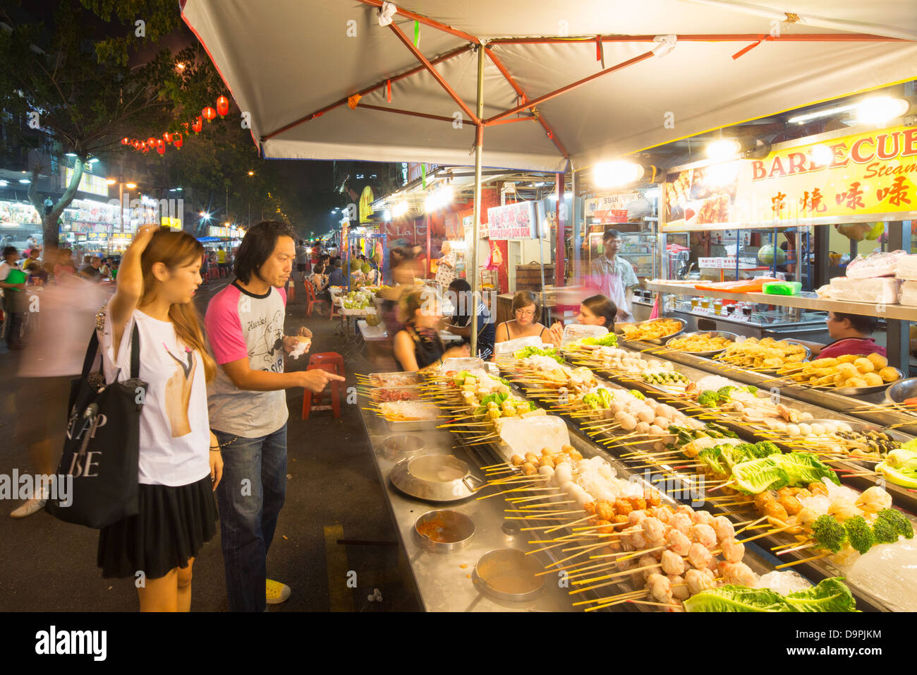Food stall, Jalan Alor, Kuala Lumpur, Malaysia Stock Photo