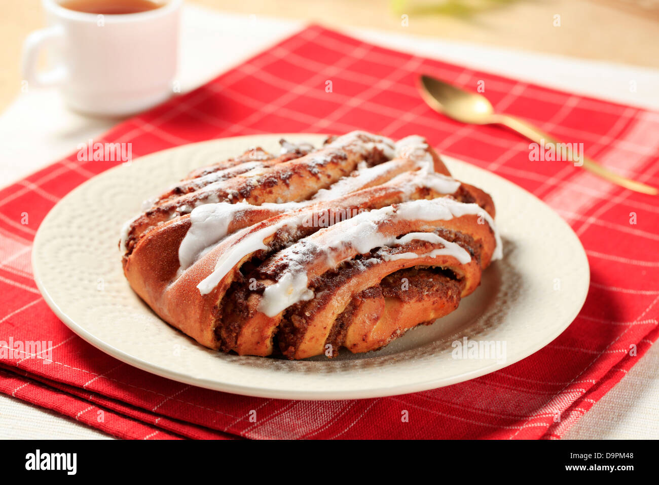 Sweet breakfast pastry with nut filling Stock Photo Alamy