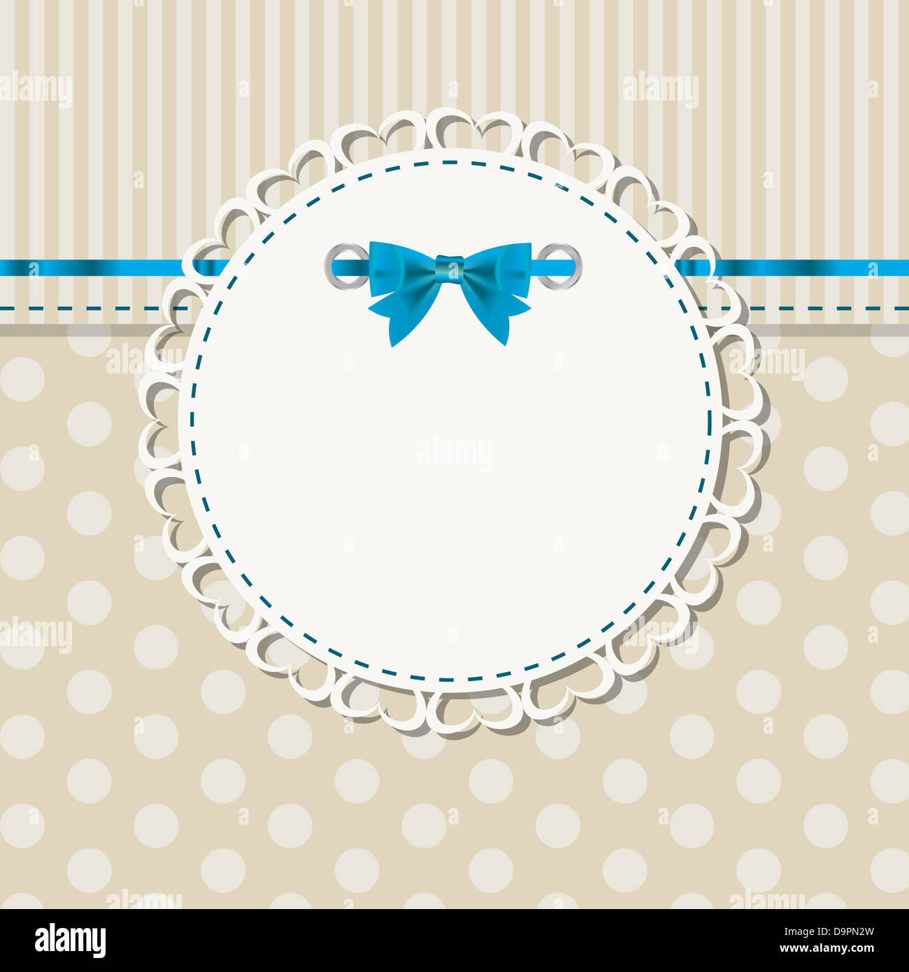 vintage frame with bow vector illustration Stock Photo - Alamy