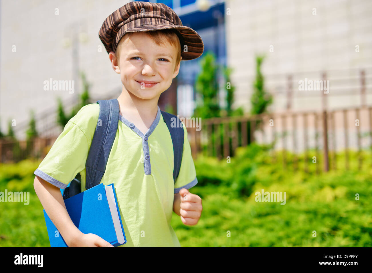 Young kid is going to school. Stock Photo