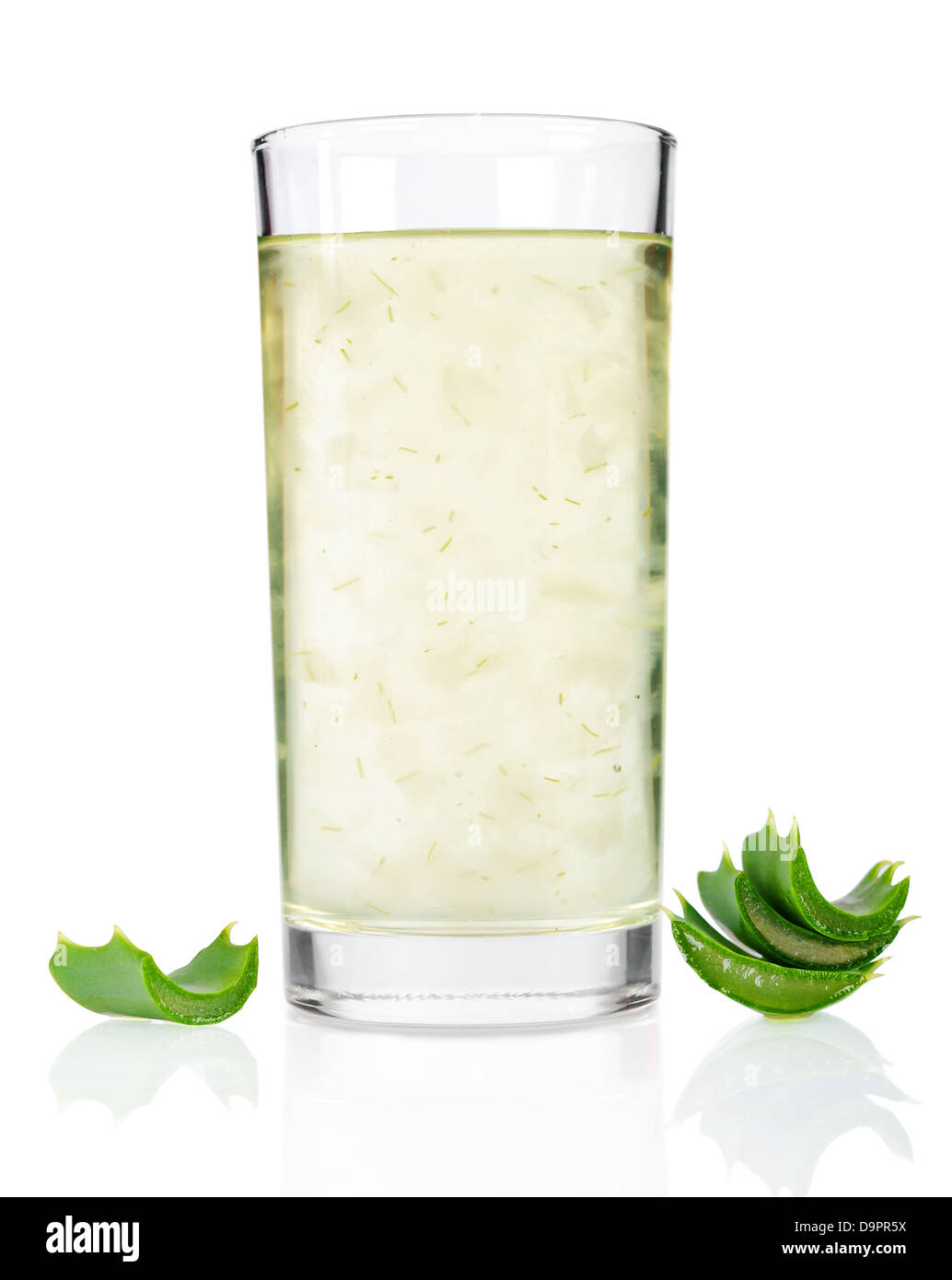Glass of aloe vera juice isolated on white background Stock Photo - Alamy