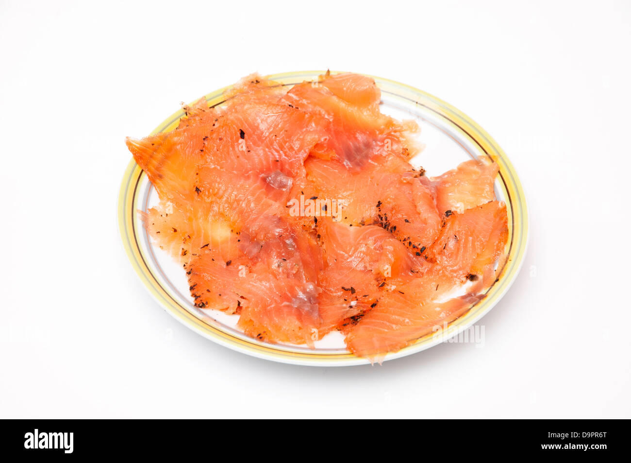 salmon dish on a white background Stock Photo