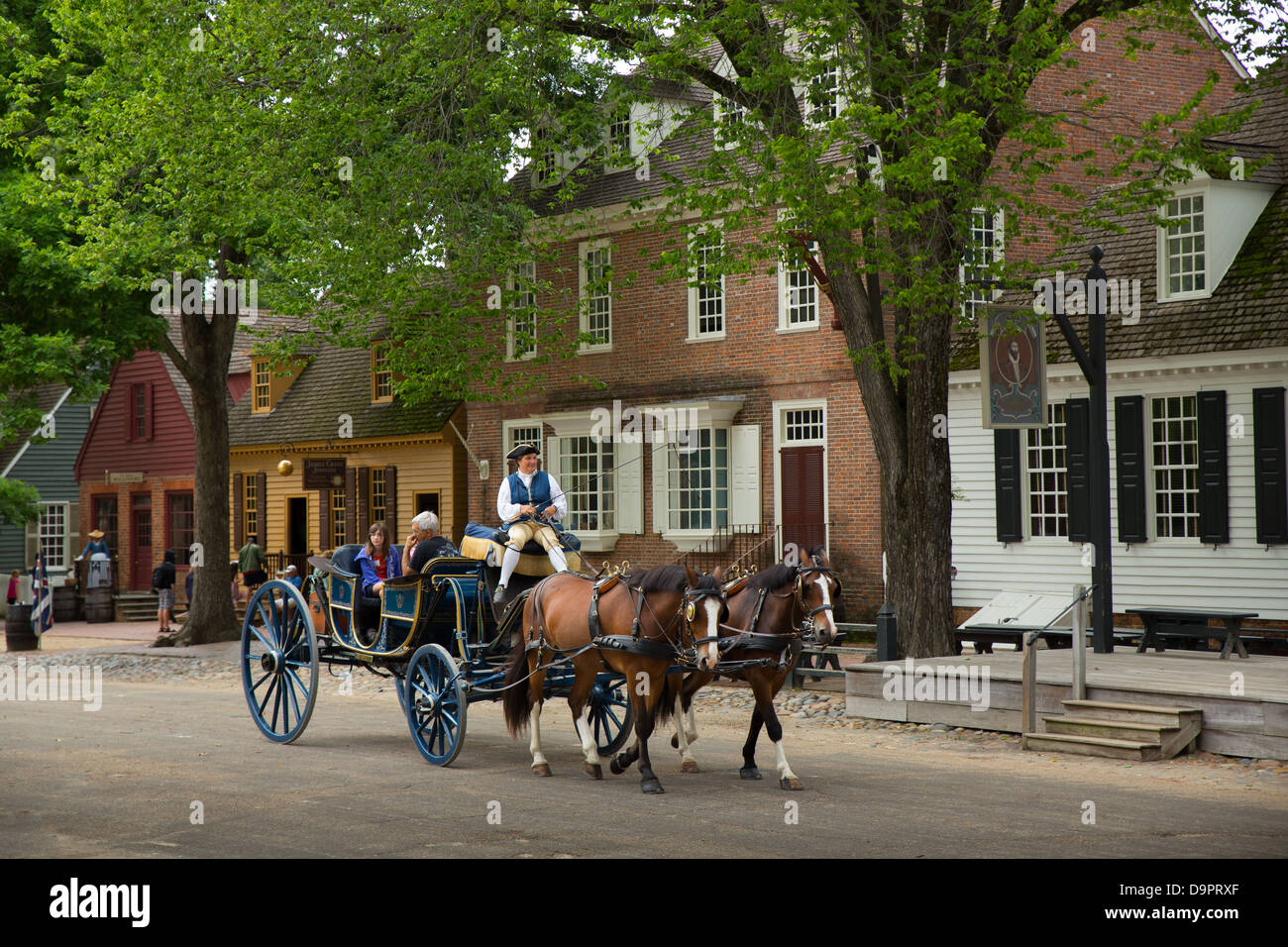 Horse drawn carriage in Williamsburg, Virginia, USA Stock Photo