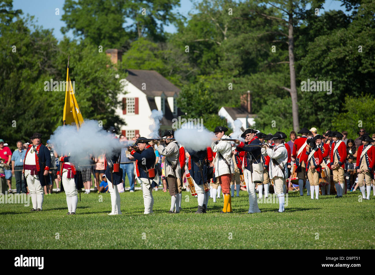 Revolutionary War reenactment at Colonial Williamsburg, Virginia, USA