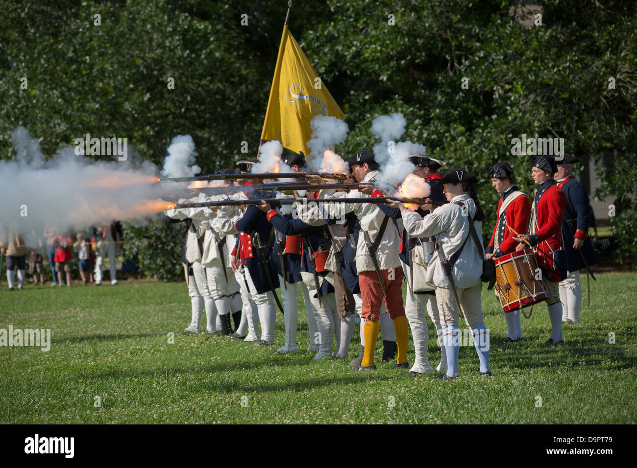 Revolutionary War reenactment at Colonial Williamsburg, Virginia, USA
