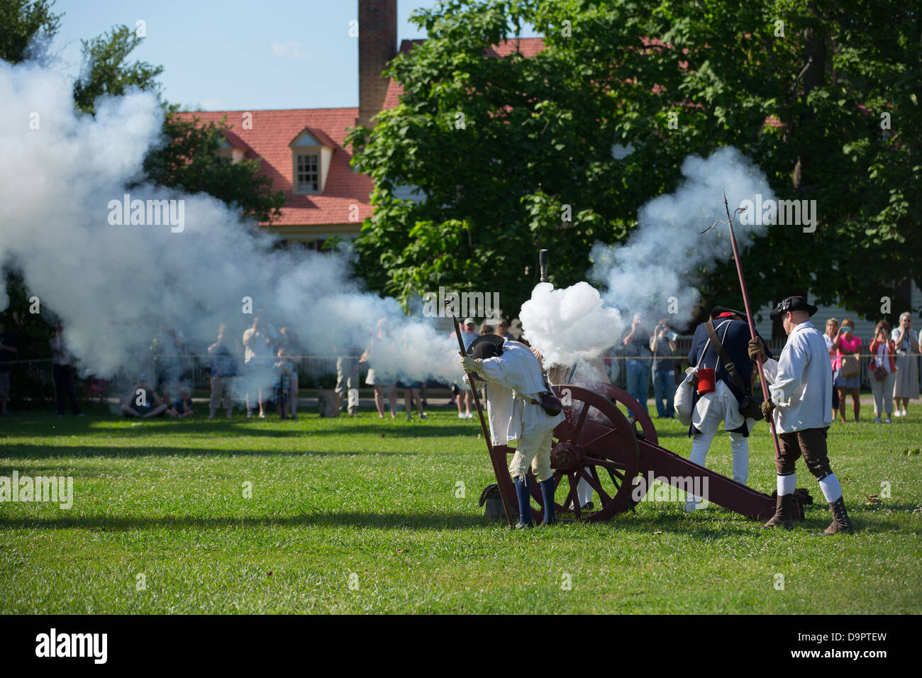 Revolutionary War reenactment at Colonial Williamsburg, Virginia, USA Stock Photo