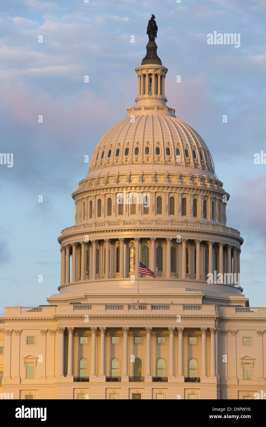 US Capitol Building at sunset, Washington D.C., USA Stock Photo