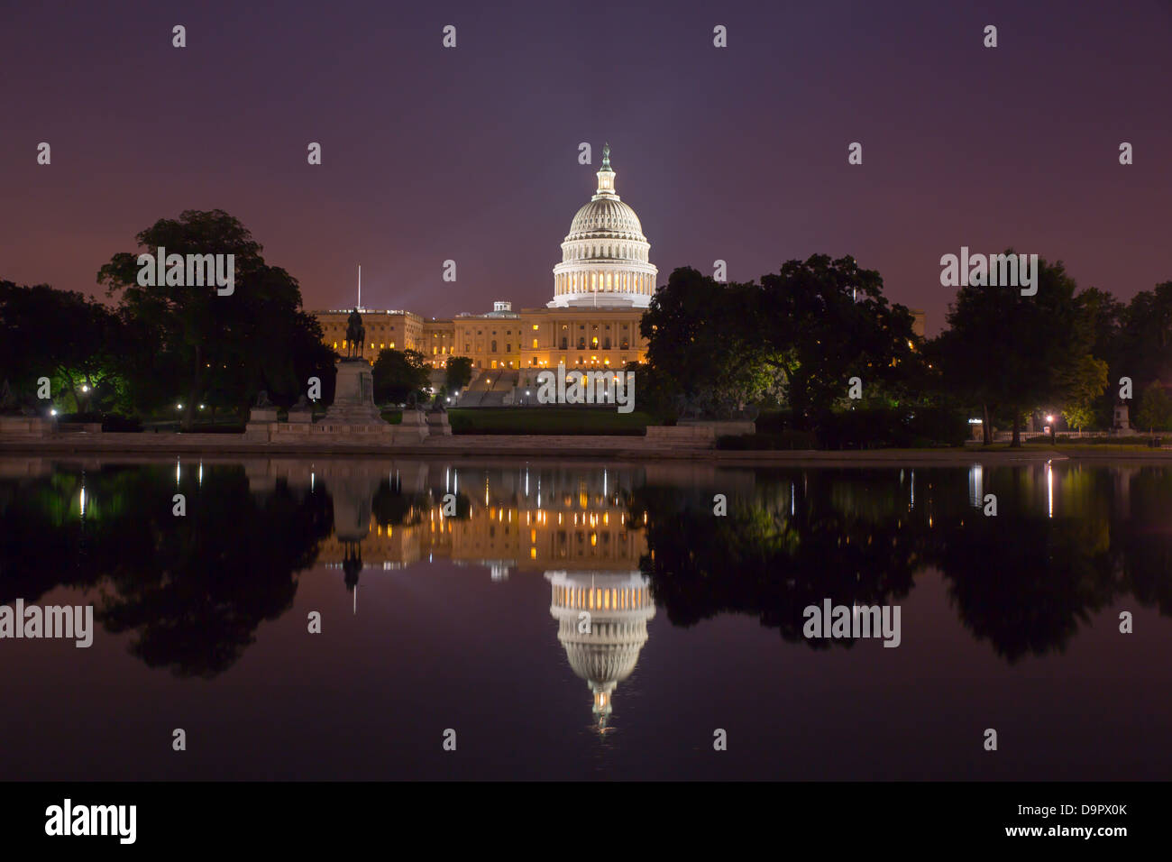 US Capitol Building at night, Washington D.C., USA Stock Photo