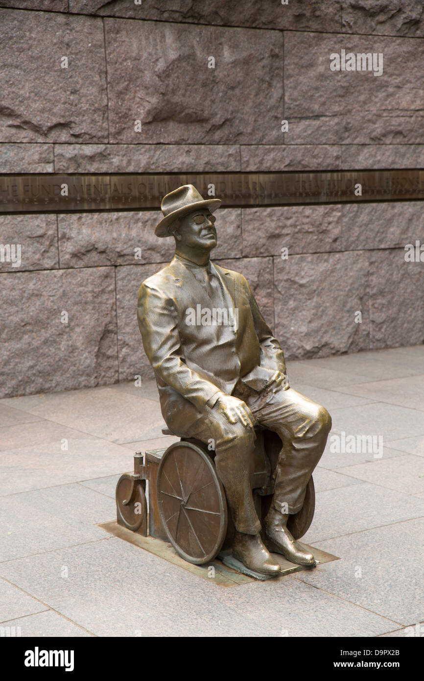 Franklin D. Roosevelt statue at the FDR memorial in Washington D.C., USA Stock Photo