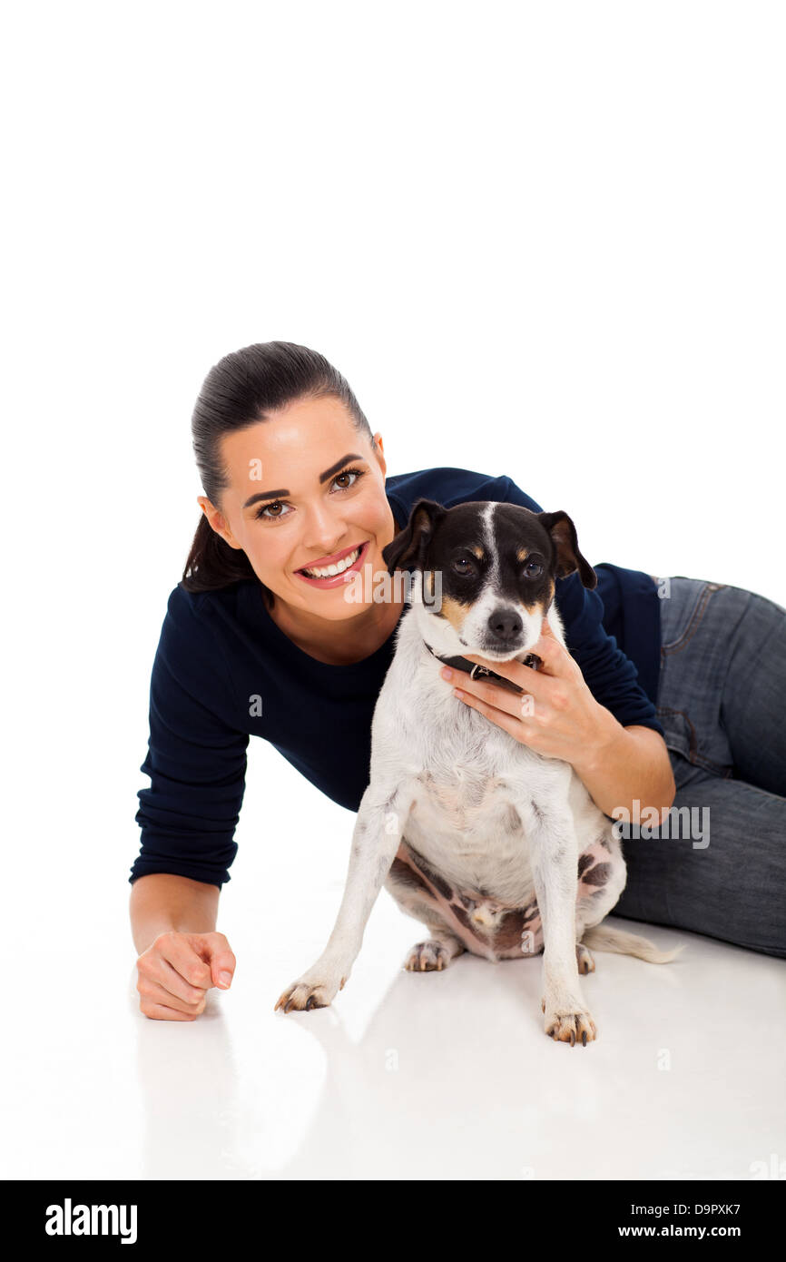 female pet owner with her dog Stock Photo