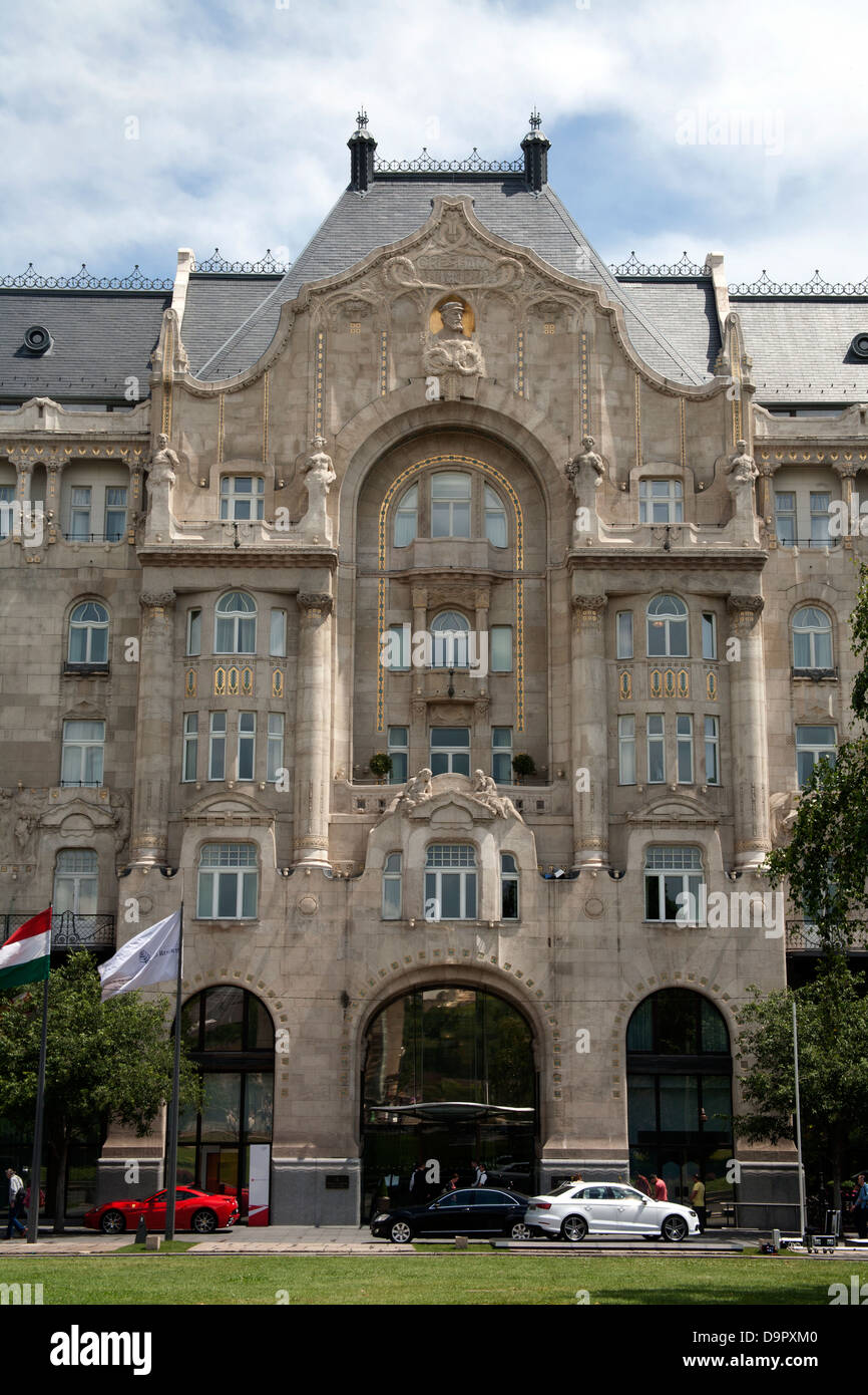 The front and entrance of the Hotel Gresham Palace Budapest Hungary Stock Photo