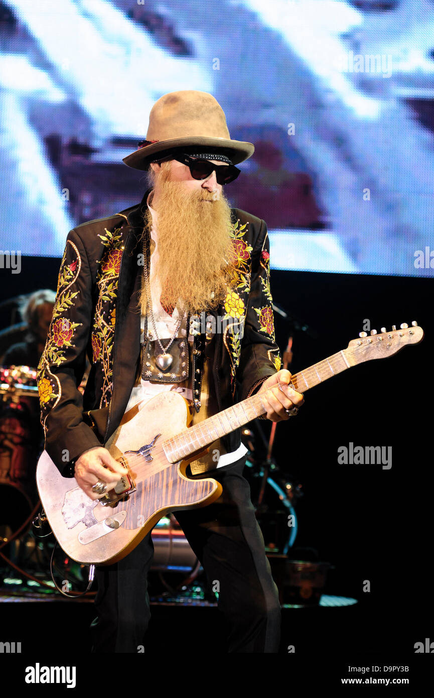 London, UK, 24/06/2013 ZZ Top plays Hammersmith Apollo. The band consists of guitarist and