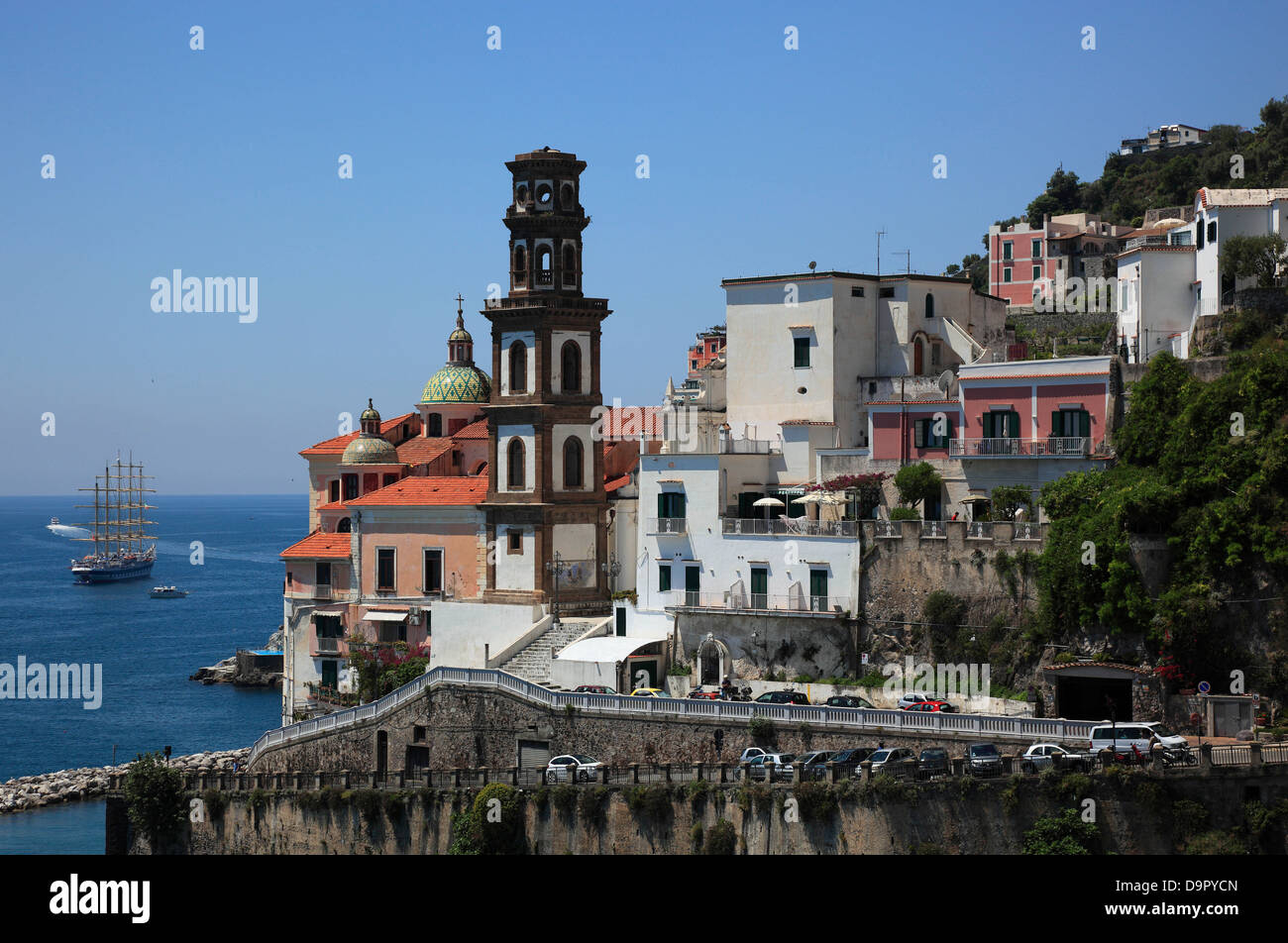 City Atrani on the Amalfi Coast, Campania, Italy Stock Photo