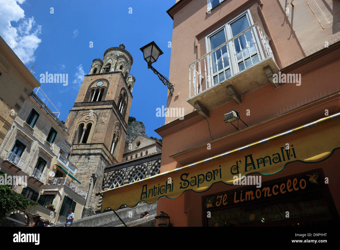 Cathedral Square and Cathedral Cattedrale di Sant 'Andrea, Amalfi, Campania, Italy Stock Photo