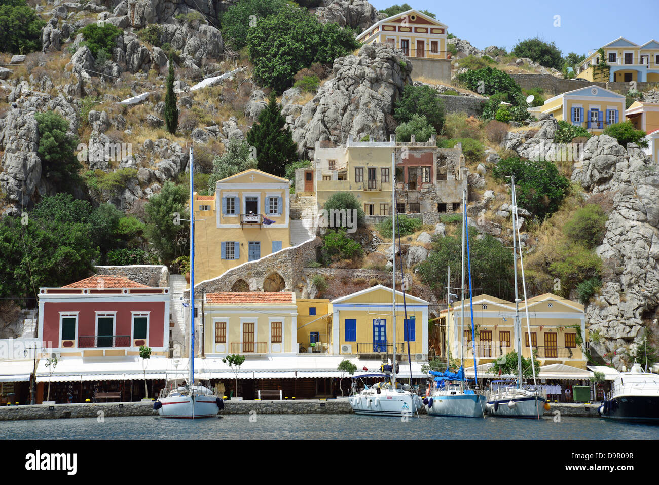 Symi Harbour, Symi (Simi), Rhodes (Rodos) Region, The Dodecanese, South ...