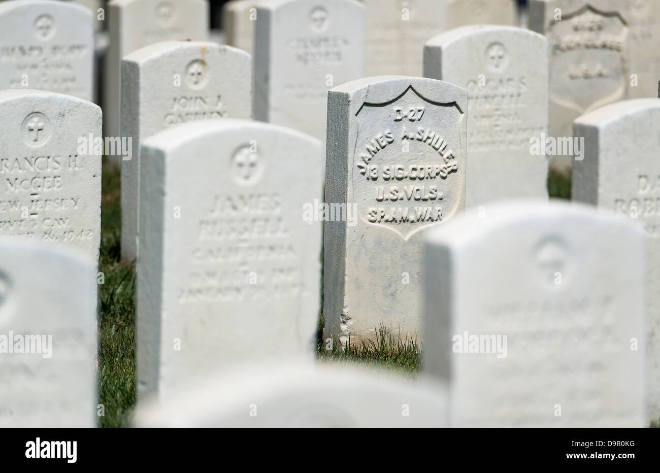 Grave, Arlington Cemetery, Virginia, USA Stock Photo