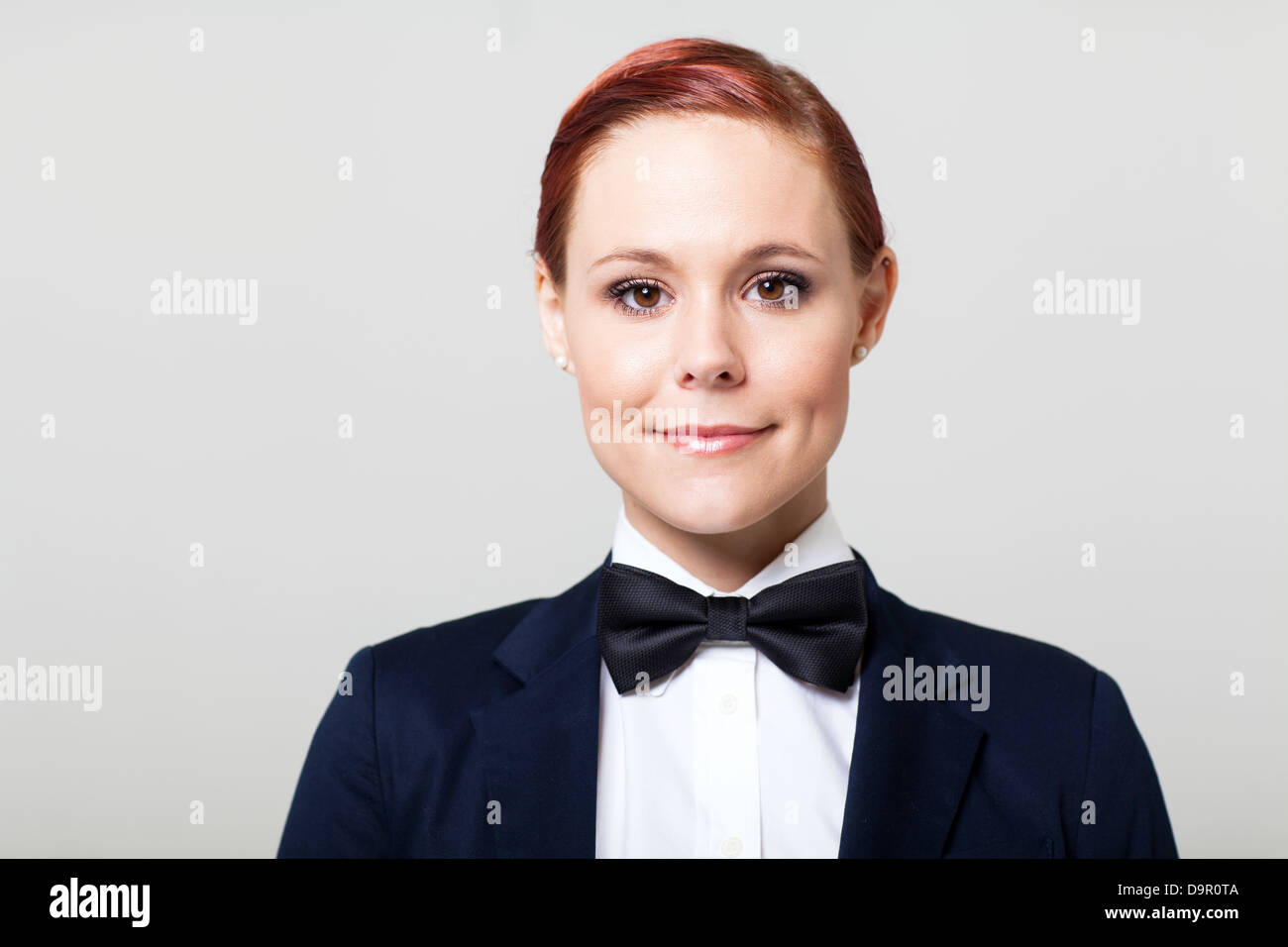 womens suit and bow tie