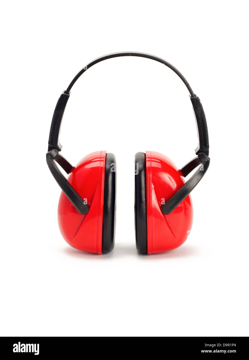 construction ear protection earmuff on white background Stock Photo