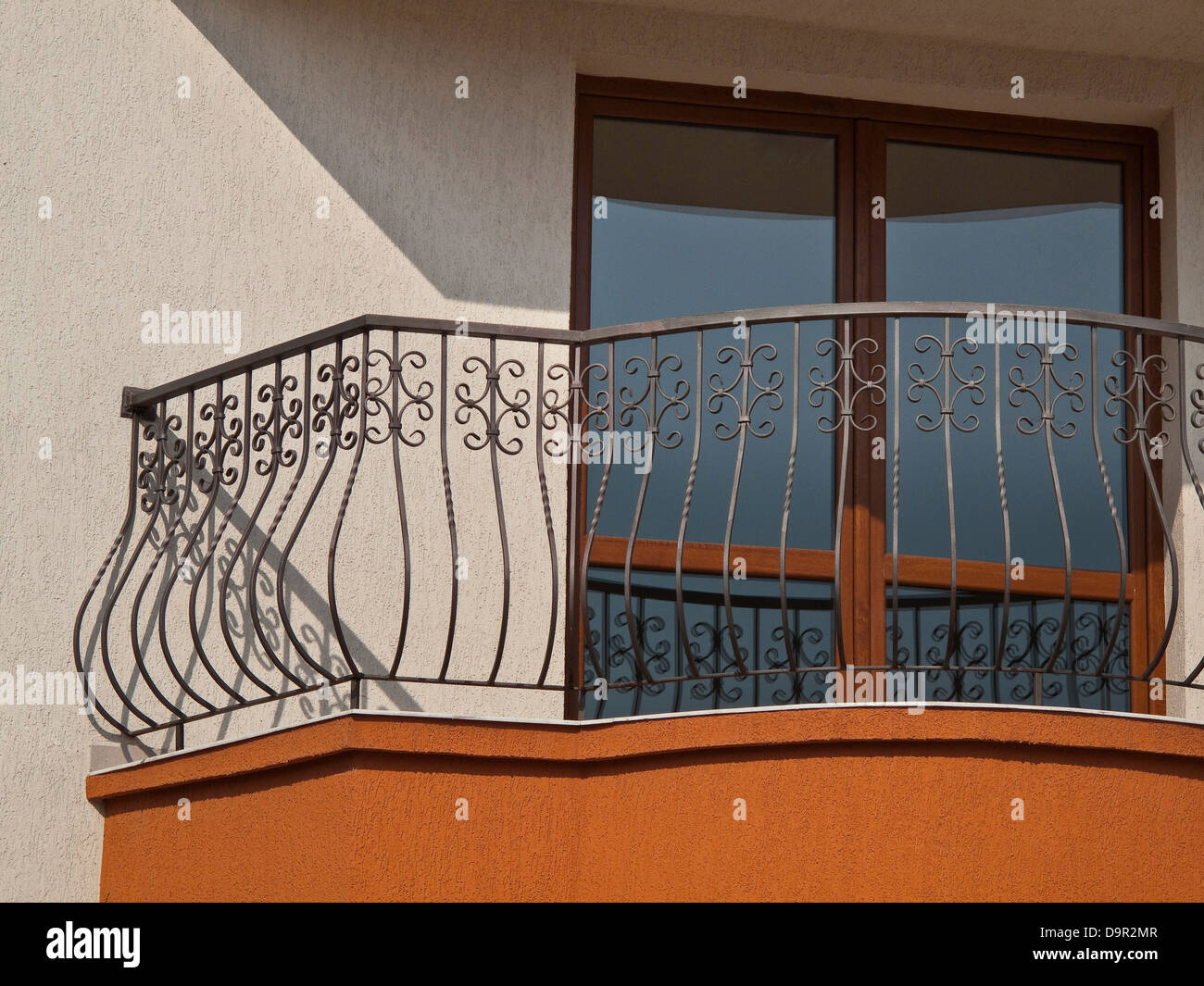 balcony railing of iron Stock Photo - Alamy