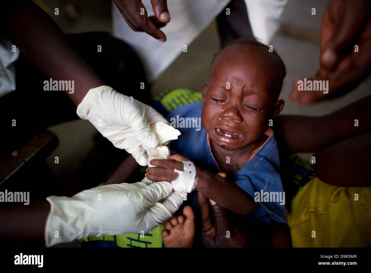 sick patients at MSF hospital in central african republic Stock Photo