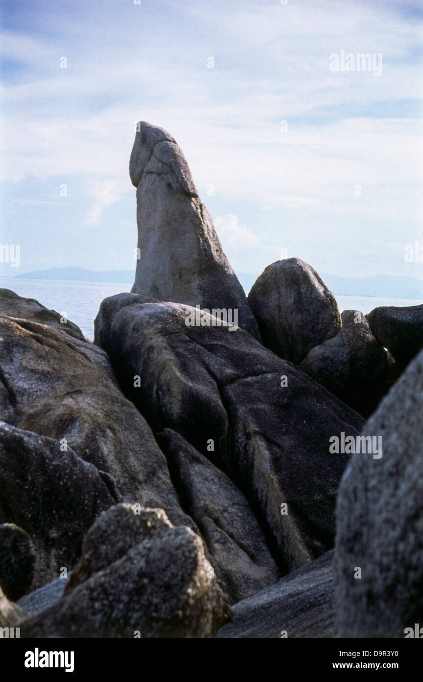 Hin Ta and Hin Yai, some fascinating rock formations on Koh Samui’s south coast, Thailand  Koh Samui Stock Photo