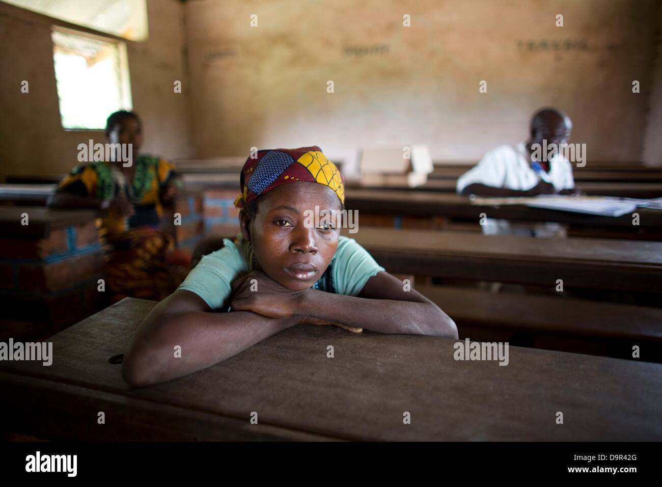 depressed patient at MSF mobile clinic in CAR Stock Photo