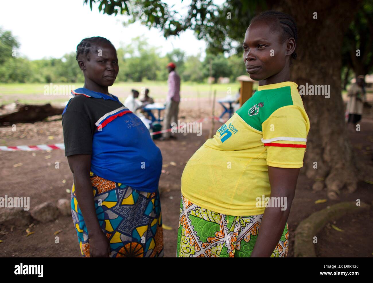 pregnant women at MSF mobile clinic in CAR Stock Photo