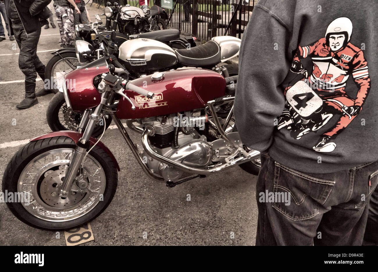 Rickman Matisse Cafe racers at Brooklands museum Ton-UP day Stock Photo