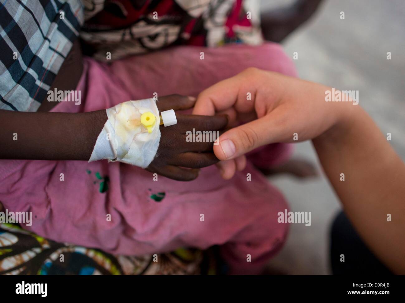 patients in MSF hospital in batangafo, Central African Republic Stock Photo
