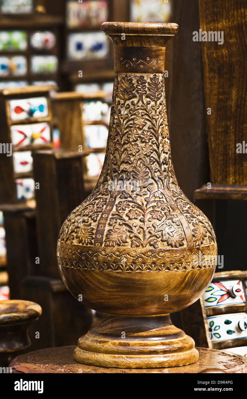 Close-up of an antique decorative urn in a souvenir shop Stock Photo