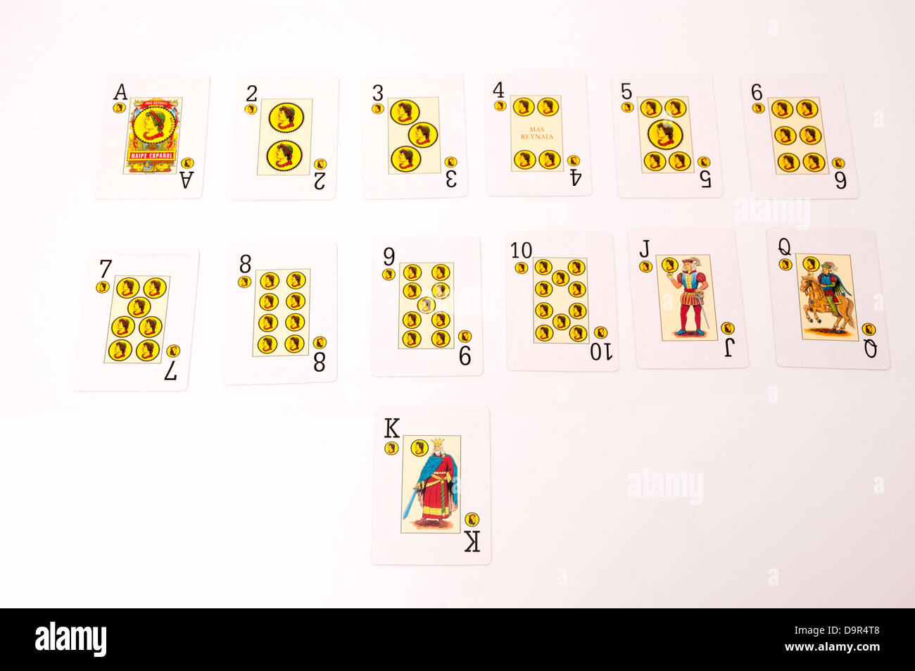 Spanish deck of cards to play poker much like Stock Photo Alamy