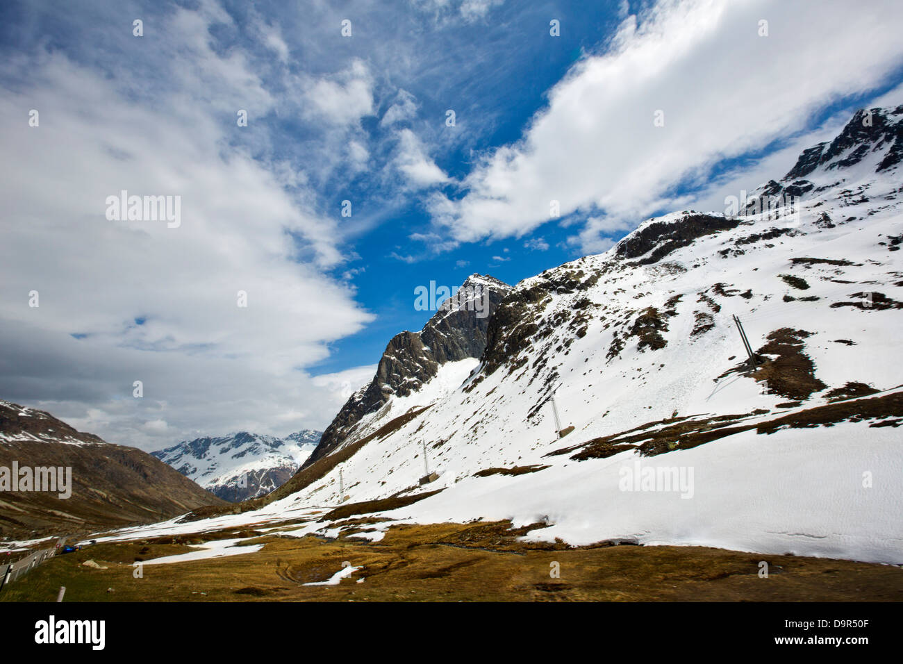 Snow covered mountains in winter, St. Moritz, Italy Stock Photo