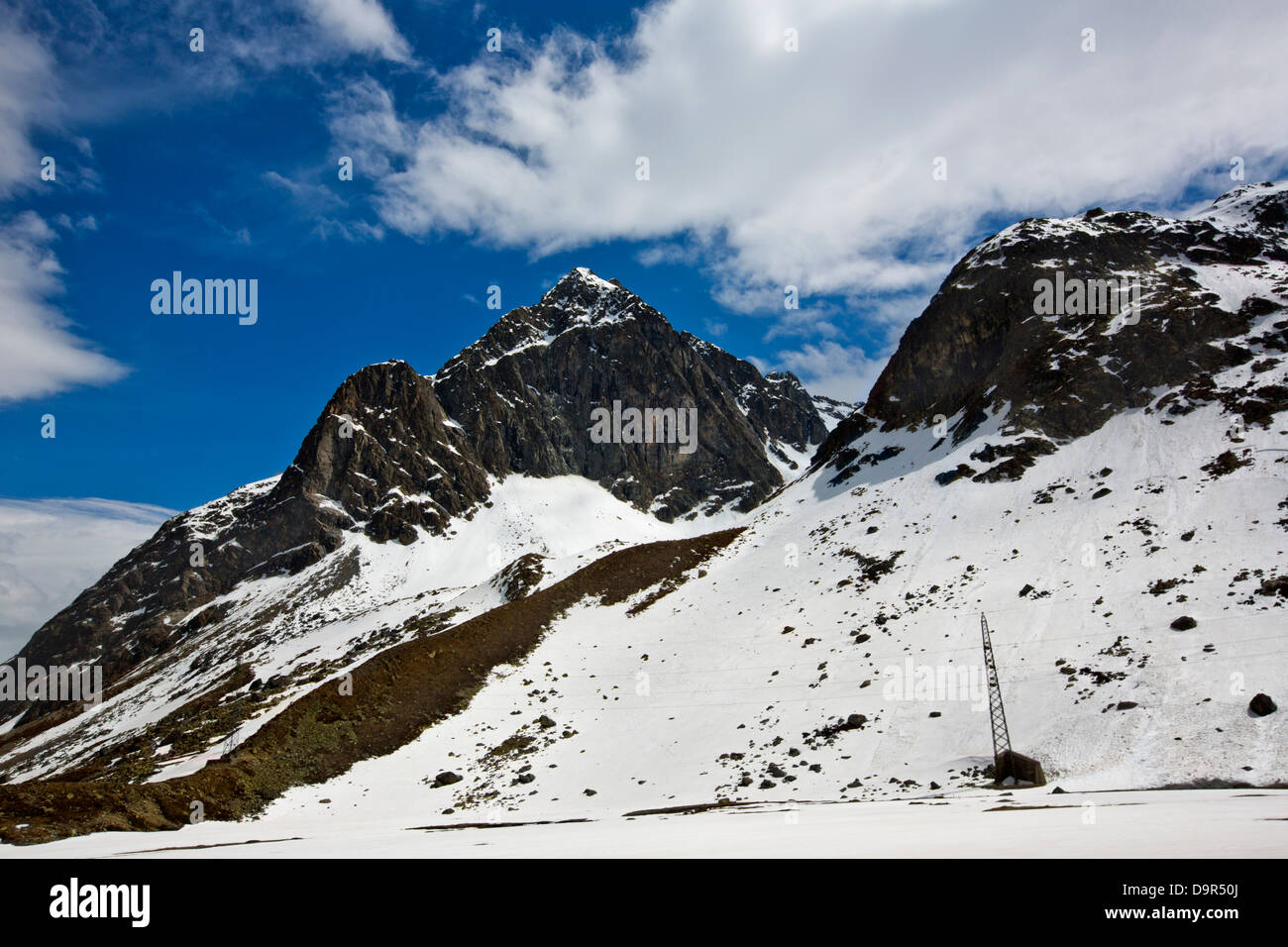 Snow covered mountains in winter, St. Moritz, Italy Stock Photo