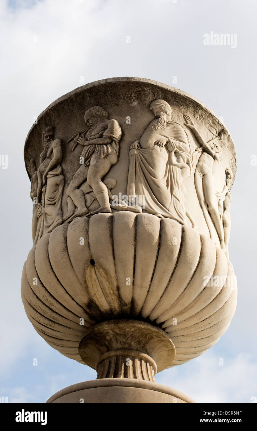 Details of carvings on a column, Pisa, Tuscany, Italy Stock Photo