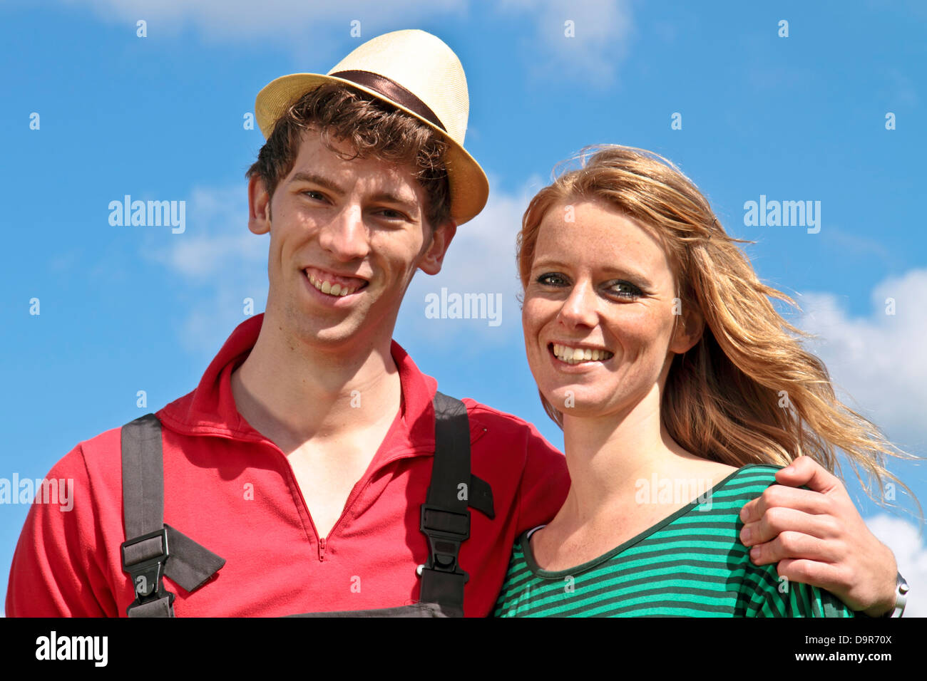 Dutch farmer and his wife in the countryside Stock Photo Alamy