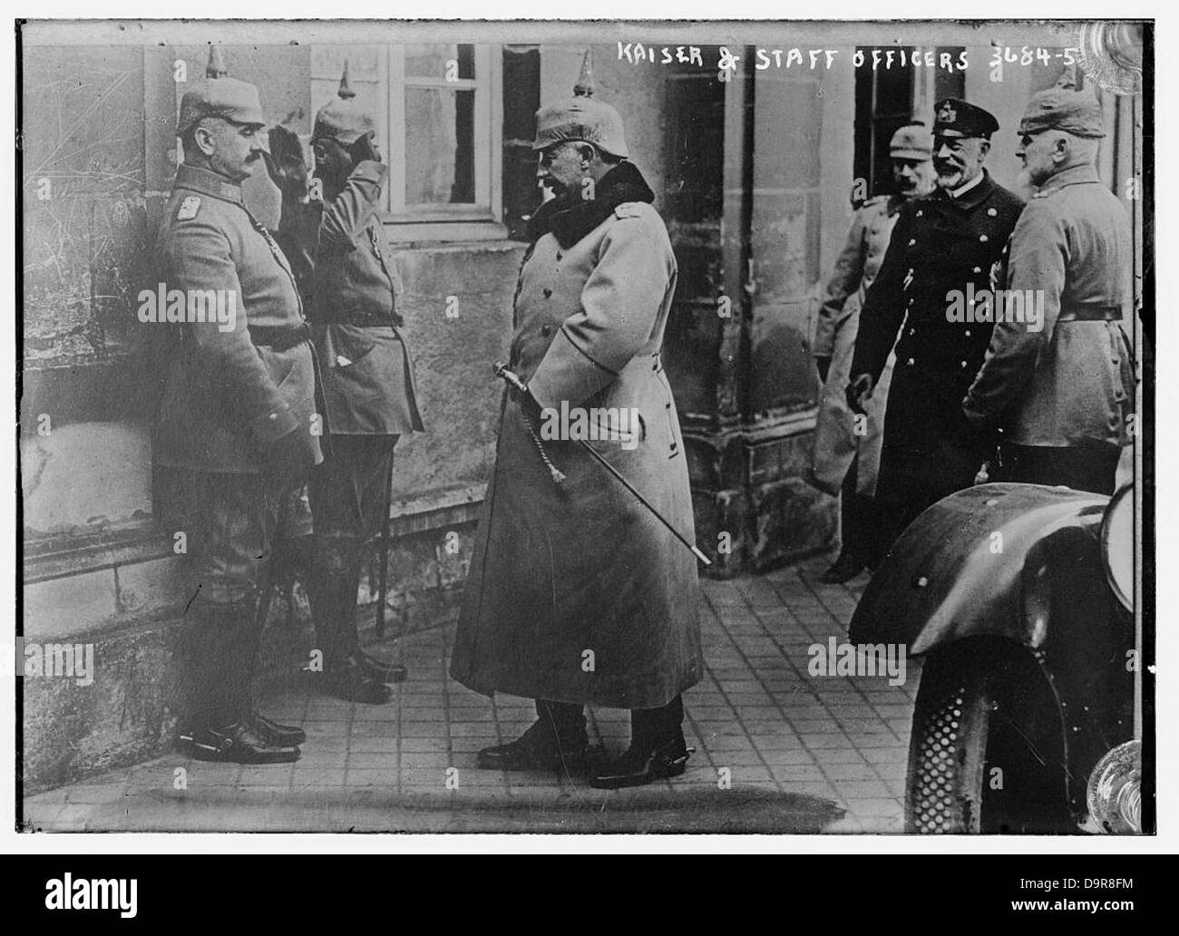 Kaiser and staff officers (LOC) Stock Photo