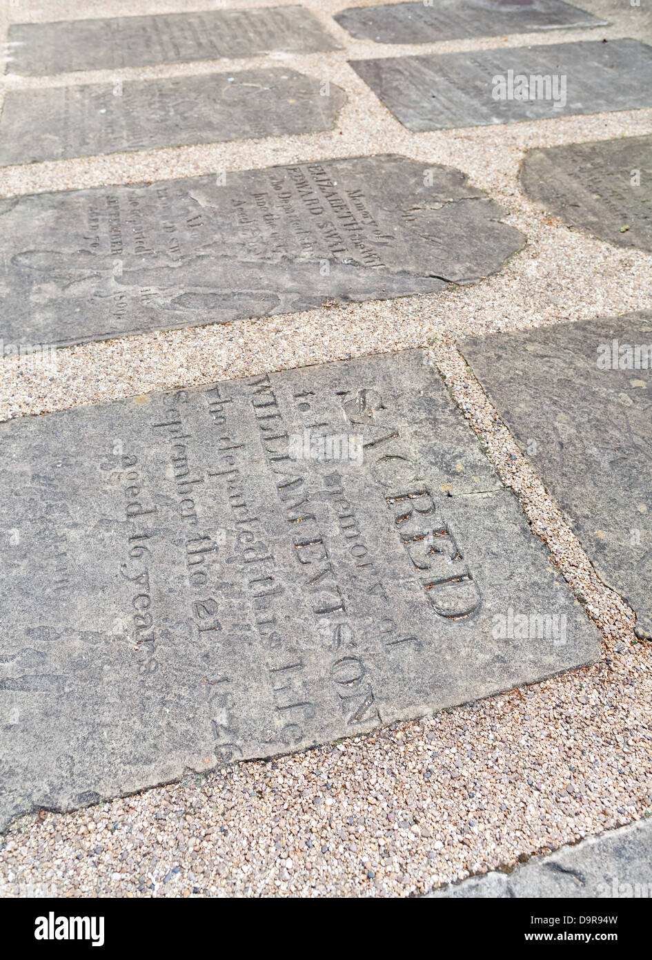 Lincoln - Tombstones of former St. Paul in the Baill; Lincoln, Lincolnshire, UK, Europe Stock Photo