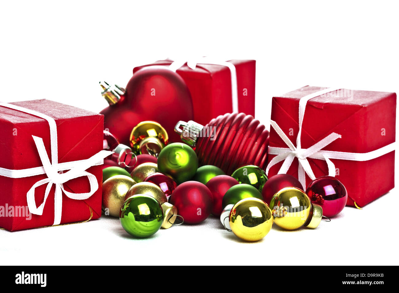 Gifts and decoration for christmas Stock Photo - Alamy