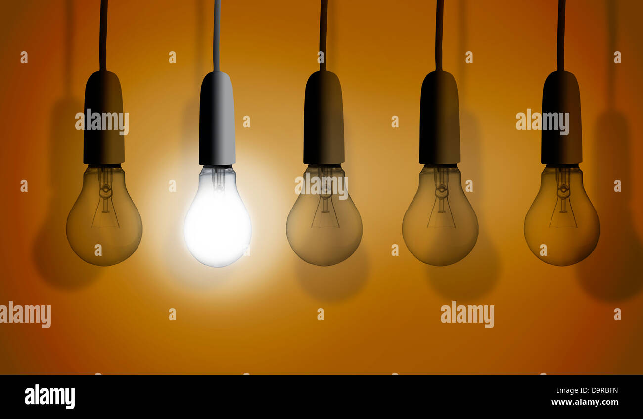 Second light bulb lighting Stock Photo Alamy