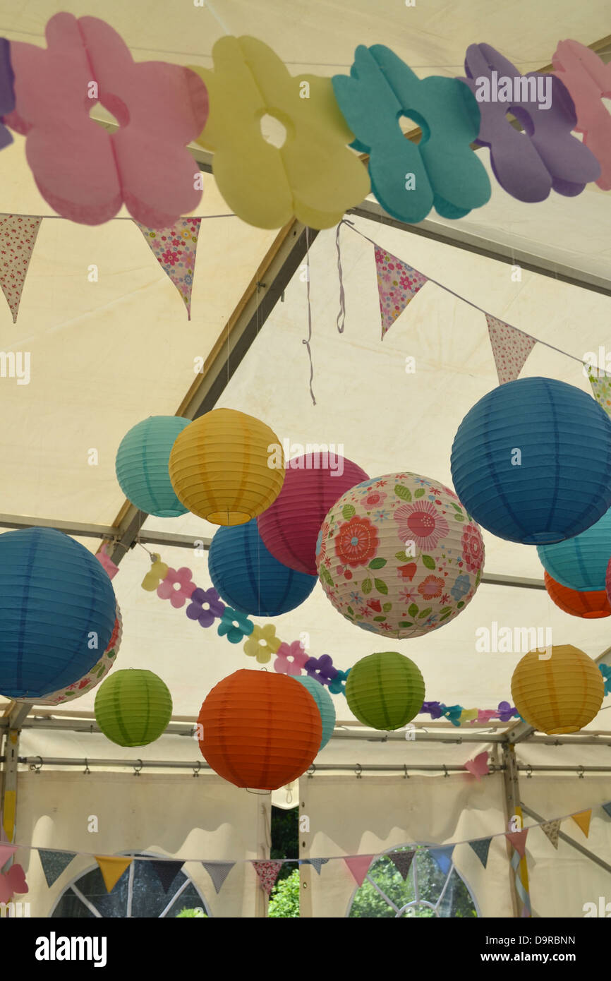 Vintage garden party decorations, Reading, Berkshire, England Stock