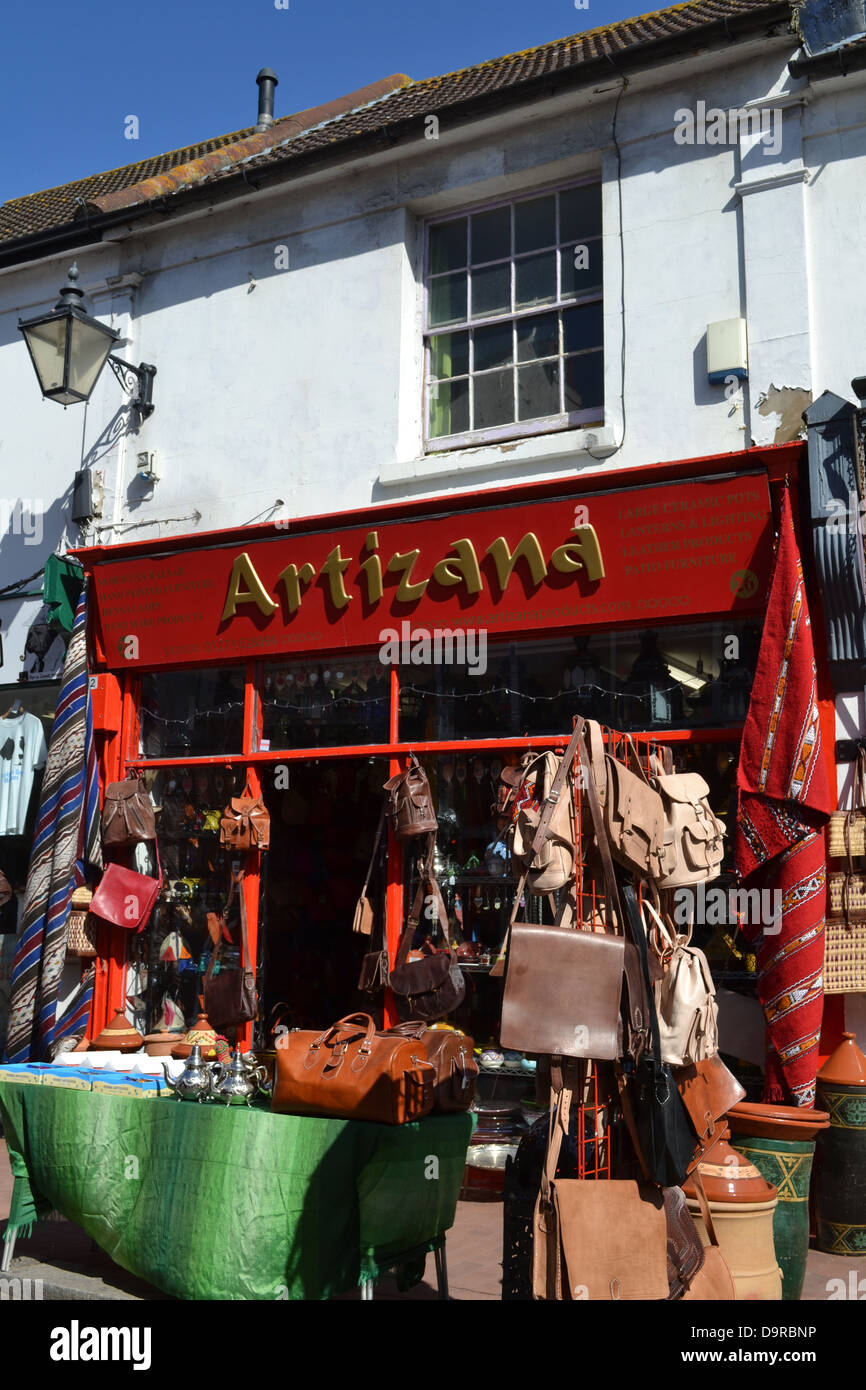 Bag shop in The Lanes, Brighton, Sussex, England. Stock Photo