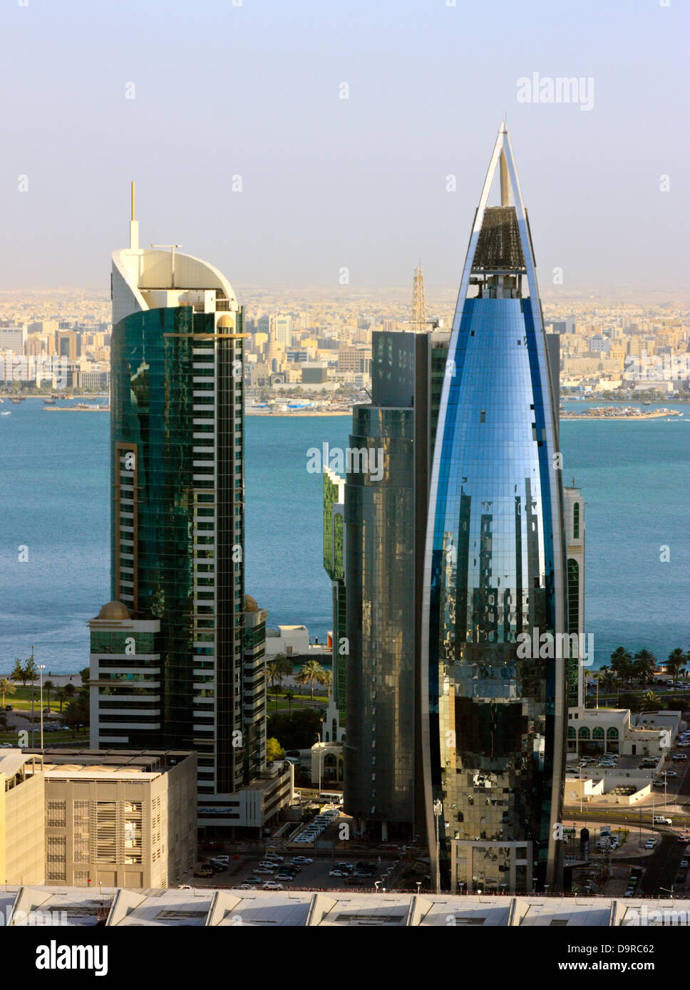 High Rise Buildings in the new City Center of Doha, Qatar Stock Photo