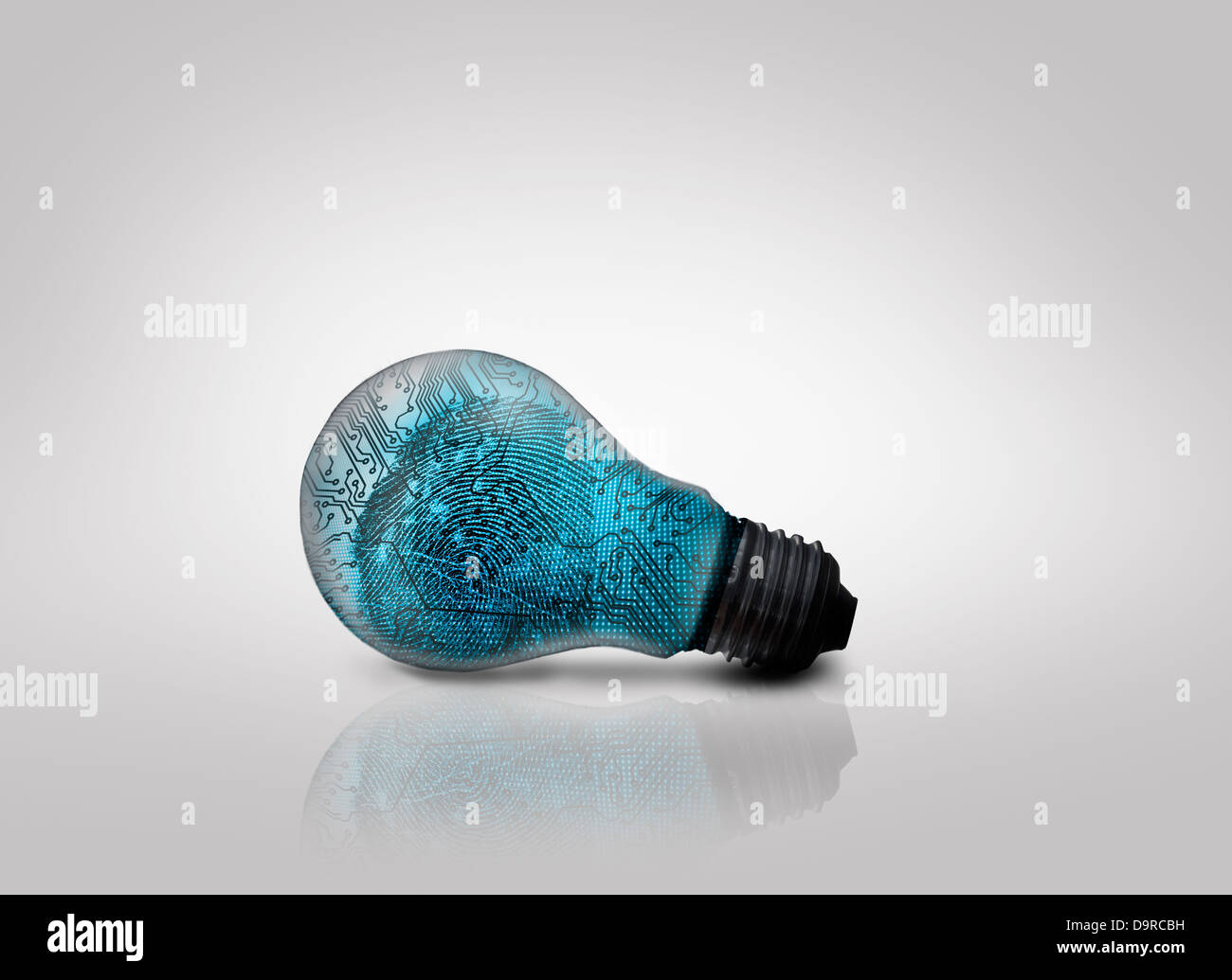 A digital circuit board inside a light bulb Stock Photo - Alamy