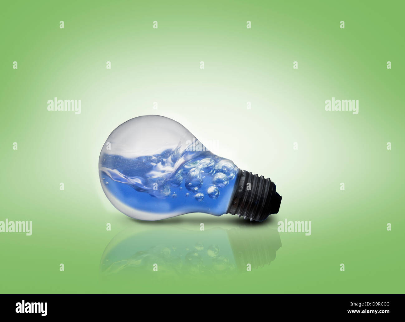 Light bulb with water inside Stock Photo Alamy